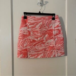 Pink and White Swirl Mini Skirt
